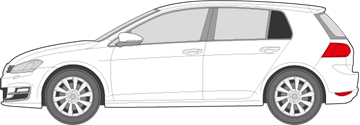 Afbeelding van Zijruit links VW Golf 5-deurs (DONKERE RUIT)