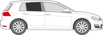 Afbeelding van Zijruit rechts VW Golf 5-deurs (DONKERE RUIT) 