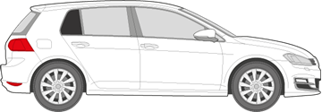 Afbeelding van Zijruit rechts VW Golf 5-deurs (DONKERE RUIT)