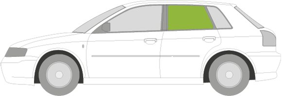 Afbeelding van Zijruit links Audi A3 5 deurs