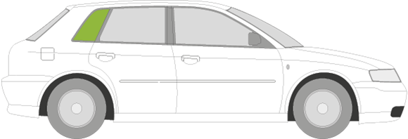 Afbeelding van Zijruit rechts Audi A3 5 deurs