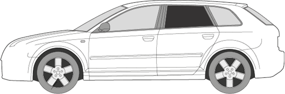 Afbeelding van Zijruit links Audi A3 5 deurs (DONKERE RUIT)