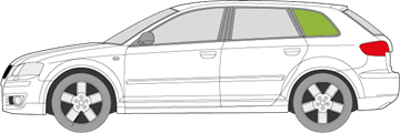 Afbeelding van Zijruit links Audi A3 5 deurs 