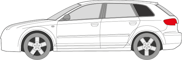 Afbeelding van Zijruit links Audi A3 5 deurs (DONKERE RUIT)