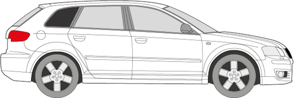 Afbeelding van Zijruit rechts Audi A3 5 deurs (DONKERE RUIT)