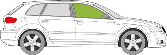 Afbeelding van Zijruit rechts Audi A3 5 deurs 