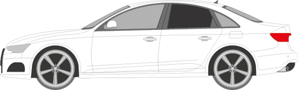 Afbeelding van Zijruit links Audi A4 sedan (DONKERE RUIT) 