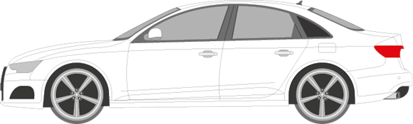 Afbeelding van Zijruit links Audi A4 sedan (DONKERE RUIT) 