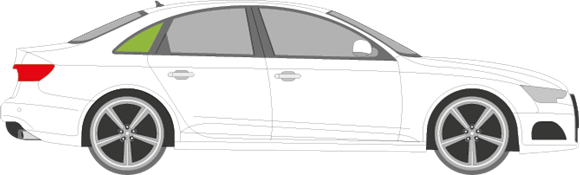 Afbeelding van Zijruit rechts Audi A4 sedan 