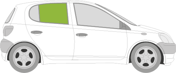 Afbeelding van Zijruit rechts Toyota Yaris 5 deurs