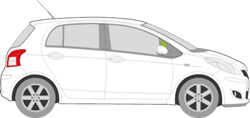 Afbeelding van Zijruit rechts Toyota Yaris 5 deurs