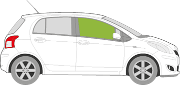 Afbeelding van Zijruit rechts Toyota Yaris 5 deurs