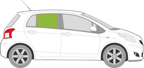 Afbeelding van Zijruit rechts Toyota Yaris 5 deurs