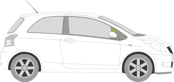 Afbeelding van Zijruit rechts Toyota Yaris 3 deurs