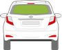 Afbeelding van Achterruit Toyota Yaris 5 deurs (met gat ruitenwisser)