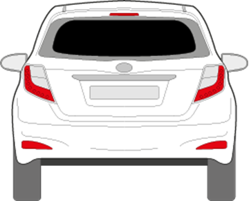 Afbeelding van Achterruit Toyota Yaris 5 deurs (DONKERE RUIT met gat ruitenwisser)