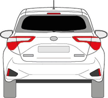 Afbeelding van Achterruit Toyota Yaris 3 deurs (DONKERE RUIT zonder gat ruitenwisser)