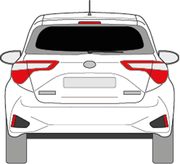 Afbeelding van Achterruit Toyota Yaris 3 deurs (DONKERE RUIT zonder gat ruitenwisser)