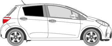 Afbeelding van Zijruit rechts Toyota Yaris 5 deurs (DONKERE RUIT)