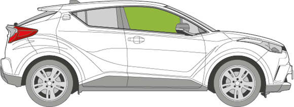 Afbeelding van Zijruit rechts Toyota C-HR 