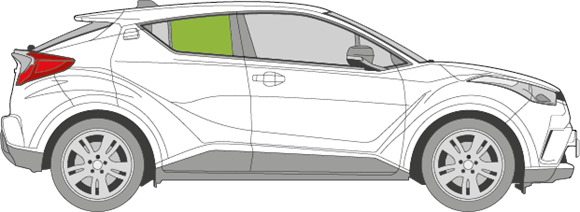 Afbeelding van Zijruit rechts Toyota C-HR 