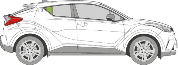 Afbeelding van Zijruit rechts Toyota C-HR 