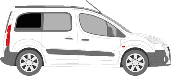 Afbeelding van Zijruit rechts Peugeot Partner (DONKERE RUIT) 