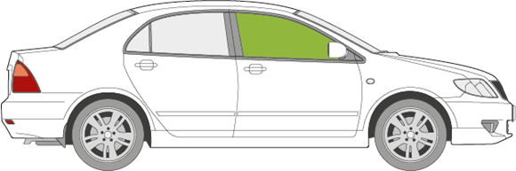 Afbeelding van Zijruit rechts Toyota Corolla sedan