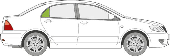 Afbeelding van Zijruit rechts Toyota Corolla sedan