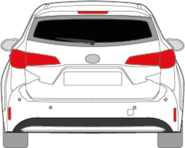 Afbeelding van Achterruit Toyota Corolla break antenne alarm (DONKERE RUIT)