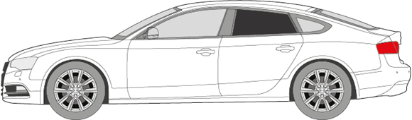 Afbeelding van Zijruit links Audi A5 sportback (DONKERE RUIT)