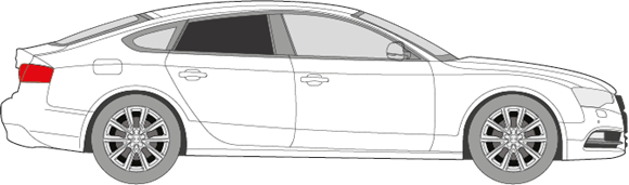 Afbeelding van Zijruit rechts Audi A5 sportback (DONKERE RUIT)