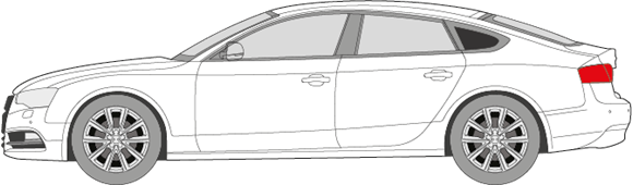 Afbeelding van Zijruit rechts Audi A5 sportback (DONKERE RUIT)