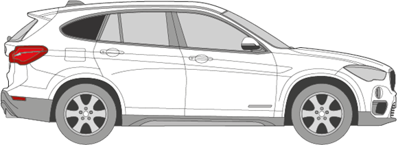 Afbeelding van Zijruit rechts BMW X1 (DONKERE RUIT)