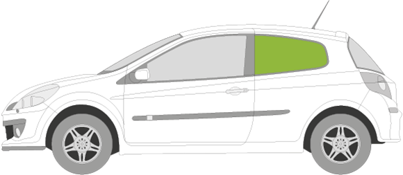 Afbeelding van Zijruit links Renault Clio 3 deurs