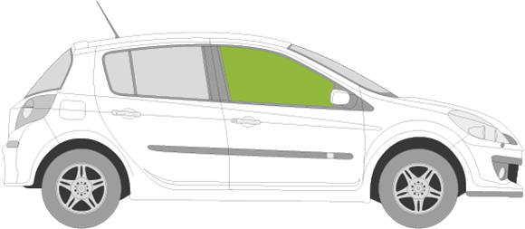Afbeelding van Zijruit rechts Renault Clio 5 deurs