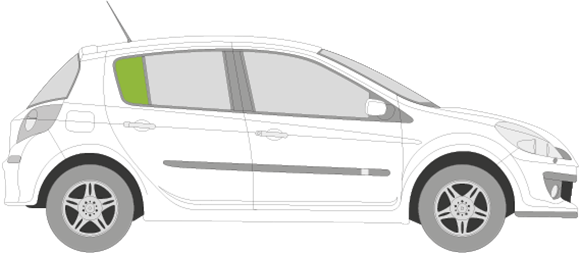 Afbeelding van Zijruit rechts Renault Clio 5 deurs