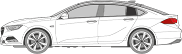 Afbeelding van Zijruit links Opel Insignia (DONKERE RUIT)