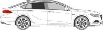 Afbeelding van Zijruit rechts Opel Insignia (DONKERE RUIT)