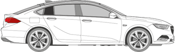 Afbeelding van Zijruit rechts Opel Insignia (DONKERE RUIT)