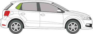 Afbeelding van Zijruit rechts Volkswagen Polo 5 deurs
