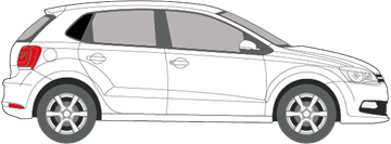 Afbeelding van Zijruit rechts Volkswagen Polo 5 deurs (DONKERE RUIT)