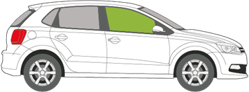 Afbeelding van Zijruit rechts Volkswagen Polo 5 deurs