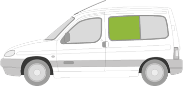 Afbeelding van Zijruit links Citroën Berlingo vast
