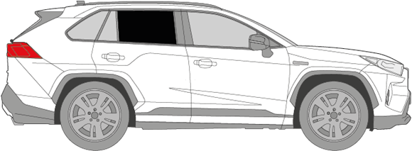 Afbeelding van Zijruit rechts Toyota RAV 4 (DONKERE RUIT)