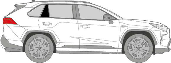 Afbeelding van Zijruit rechts Toyota RAV 4 (DONKERE RUIT)