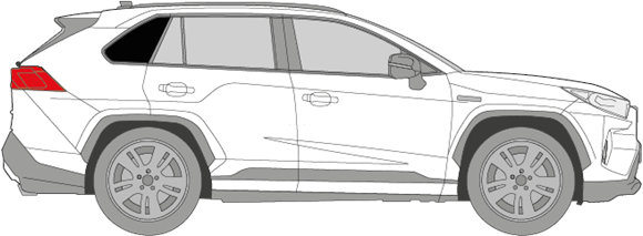 Afbeelding van Zijruit rechts Toyota RAV 4 (DONKERE RUIT)