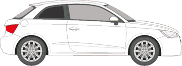 Afbeelding van Zijruit rechts Audi A1 3 deurs (DONKERE RUIT)