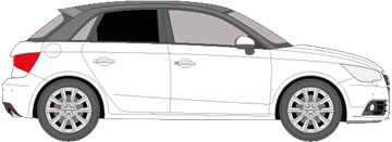 Afbeelding van Zijruit rechts Audi A1 5 deurs (DONKERE RUIT)