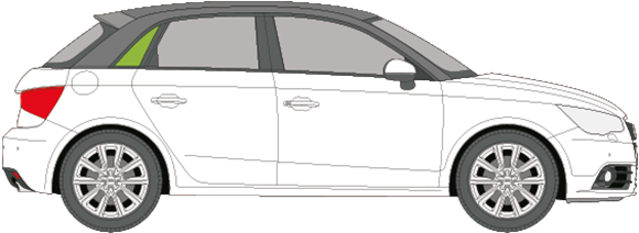 Afbeelding van Zijruit rechts Audi A1 5 deurs